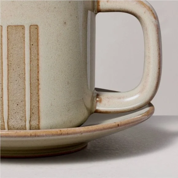 5oz Modern Stripe Stoneware Espresso Cup & Saucer Serene Green - Hearth & Hand - Picture 3 of 4